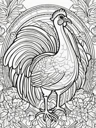 Turkey Coloring Page - Festive Farm Bird  black outline printable coloring page