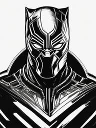 drawing of black panther  minimal rough scribbles,doodles,black and white