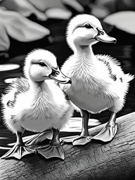 ducklings cute animals coloring page 