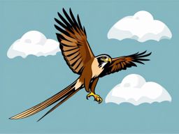 Kite clipart - Bird of prey with a forked tail soaring in the sky, ,color clipart vector style