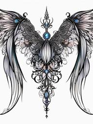 gothic fairy wings tattoo  simple vector color tattoo