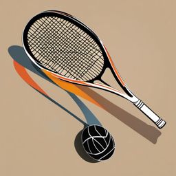 Tennis Racket Clipart - A tennis racket poised for a powerful serve.  color vector clipart, minimal style