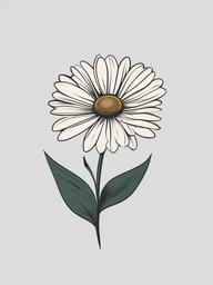 Minimalist Daisy Tattoo-Elegance and simplicity with a minimalist daisy tattoo, making a subtle yet stylish statement.  simple vector color tattoo