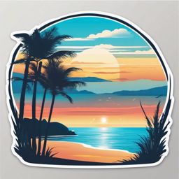 Ocean View sticker- Endless Horizon Tranquility, , color sticker vector art