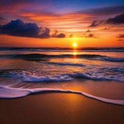 Beach background - sunrise on beach wallpaper  