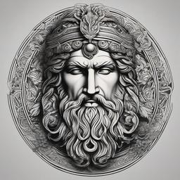 Greek God Tattoo Ideas-Intricate and detailed tattoo featuring a representation of a Greek god, capturing elements of mythology and ancient art.  simple color vector tattoo