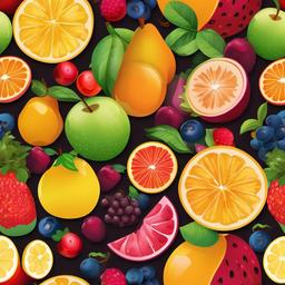 Fruit clipart - assorted fruits in a vibrant arrangement  