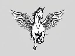 tattoo pegasus funny  simple tattoo,minimalist,white background