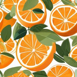 Orange Slices and Wedge Clipart - Slices and a wedge of fresh oranges.  color vector clipart, minimal style