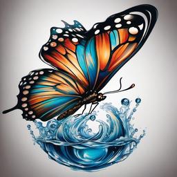 water butterfly tattoo  