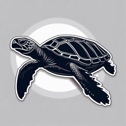 Leatherback Sea Turtle Sticker - A leatherback sea turtle with a distinctive leathery shell, ,vector color sticker art,minimal