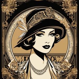 Roaring Twenties Elegance , vintage t shirt vector art