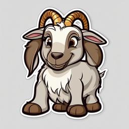 Goat cartoon - sure-footed animal that loves to climb  cartoon sticker style