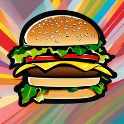 Burger clipart - burger with a colorful background  