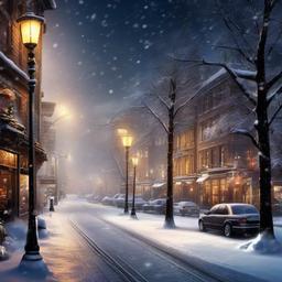 Winter background wallpaper - snowy city wallpaper  