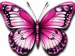 Butterfly tattoo pink, Pink-themed butterfly tattoos for an elegant and feminine look.  viviid colors, white background, tattoo design