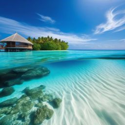 Blue Wallpapers - Crystal Clear Waters of the Maldives  , splash art wallpaper, dull colors