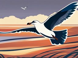 Seagull clipart - Seabird with graceful flight along coastlines, ,color clipart vector style