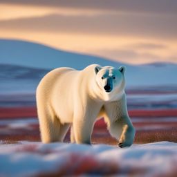 Cute Polar Bear Roaming the Arctic Tundra 8k, cinematic, vivid colors