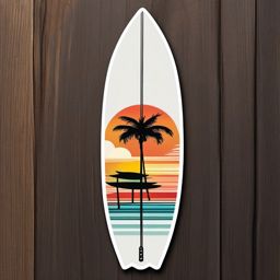 Surfboard Rack Sticker - Surfing lifestyle, ,vector color sticker art,minimal