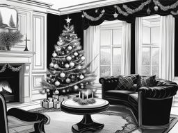 christmas clipart free black and white 