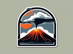 Kilauea Volcano sticker- Active volcano on the Big Island of Hawaii, , sticker vector art, minimalist design