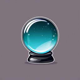 Crystal Ball Sticker - Crystal ball for mystic predictions, ,vector color sticker art,minimal