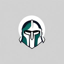 Spartan Helmet  minimalist design, white background, professional color logo vector art