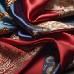 Antique silk handkerchief props top view, product photoshoot realistic background, hyper detail, high resolution