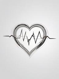 ECG Tattoo Ideas - Infuse medical aesthetics into your tattoo with creative ideas inspired by the distinctive visual patterns of an ECG.  simple vector color tattoo,minimal,white background