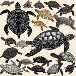 Images of Turtle - Under the golden sun, images of the turtle showcase the creature's remarkable diversity in nature.  vector art, clipart, minimal