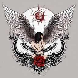 angel & demon tattoo  simple vector color tattoo