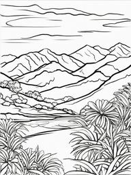 Plant Coloring Pages - Plant in the mountains  simple coloring pages