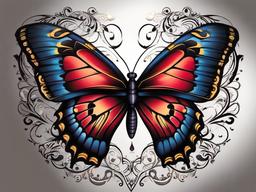 heart shaped butterfly tattoo  