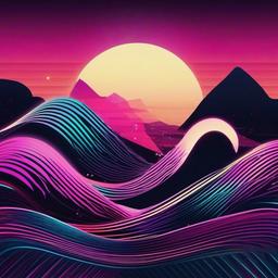 Wave Background Wallpaper - retro wave background  