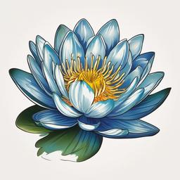 Water Lily July Birth Flower Tattoo-Celebrating the beauty of July with a tattoo featuring the water lily, symbolizing purity, enlightenment, and the vibrant energy of the larkspur bloom.  simple vector color tattoo