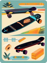 Electric Skateboard Clipart - An electric skateboard for cruising.  transport, color vector clipart, minimal style