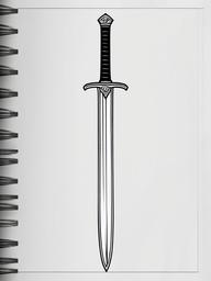 sketch of a sword  minimal rough sketch scribbles,doodles,black and white