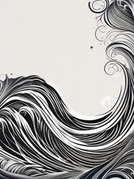 Abstract Wave Tattoo - An artistic and abstract representation of waves, allowing for interpretation and creativity.  simple tattoo design