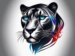 Panther tattoo, Panther tattoo, a sleek symbol of courage and stealth. , tattoo color art, clean white background