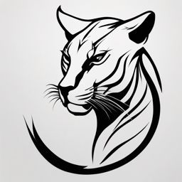 Anbu panther tattoo. Stealth and grace inked.  color tattoo minimalist white background