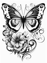 butterfly tattoo design black and white 