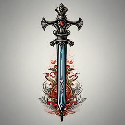 sword of truth tattoo  simple vector color tattoo