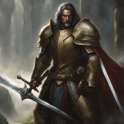 larethar gulgrin the elven paladin defends the innocent with his holy sword. 