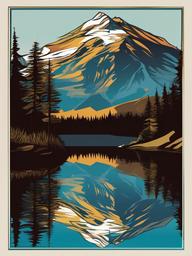 Mountain clipart - mountain reflected in a lake  