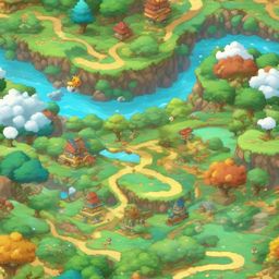 Pokemon Background - Pokemon Battle in the Kanto Region  wallpaper style, intricate details, patterns, splash art, light colors