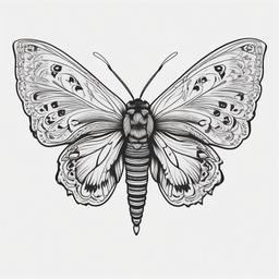 Gypsy Moth Tattoo - Tattoo featuring a gypsy moth.  simple vector tattoo,minimalist,white background