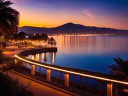 chapala - craft a surreal night painting of chapala, mexico's largest freshwater lake, with its tranquil waters, lakeside promenade, and stargazing opportunities. 