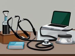 Stethoscope clipart - medical equipment in a doctor's office  