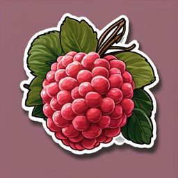 Lychee Fruit Sticker - Exotic and fragrant, a lychee fruit-patterned burst, , sticker vector art, minimalist design